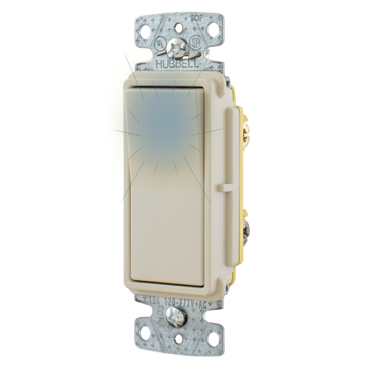 RSD315ILLA 3-Way Illuminated Standard Decorator Switch, 120 V, 15 A, 1800 W Power Rating, 2 Position Contact