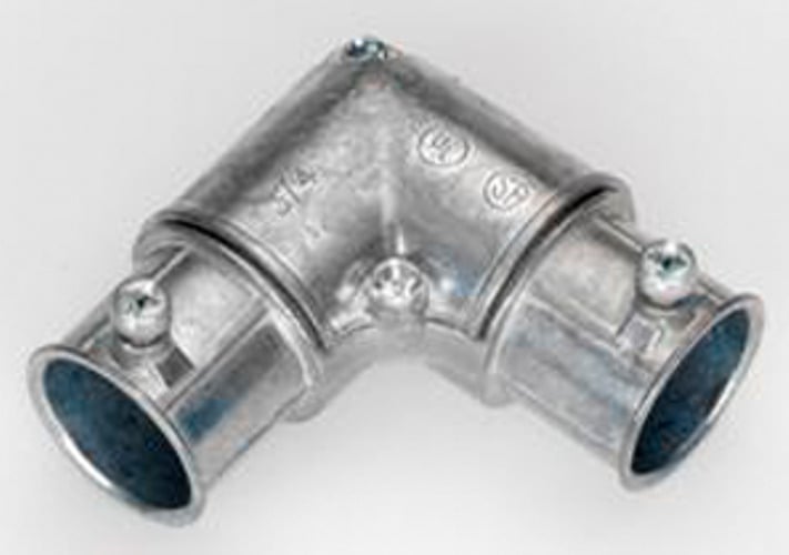 CE-50 Bridgeport Inside Corner Elbow With Cover, 1/2 in Trade, 90 deg, Die Cast Zinc, Ball Burnished/Mirror Smooth