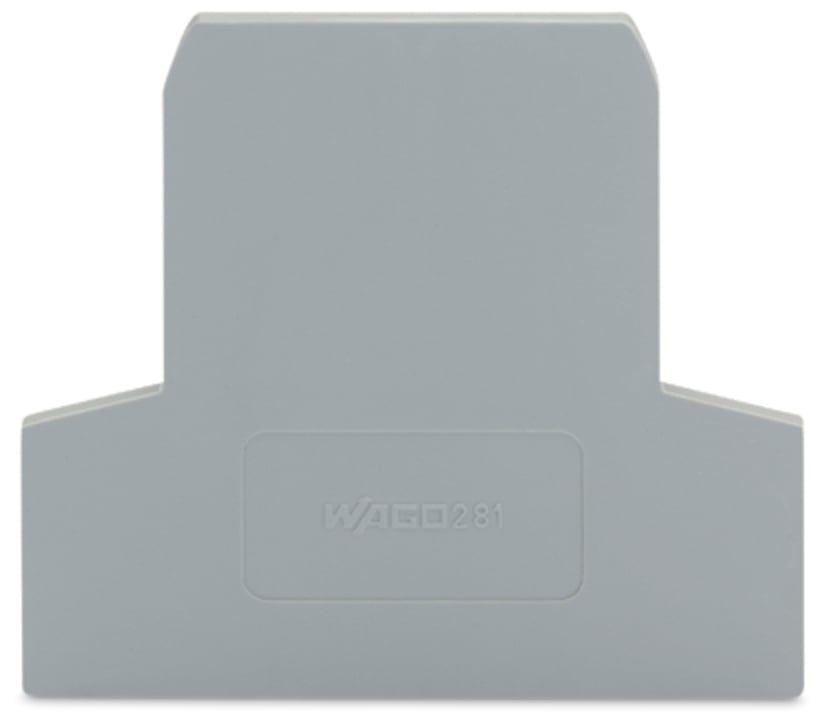 281-311 End and Intermediate Plate, For Use With 281 Series Rail Mounted Terminal Block, Gray