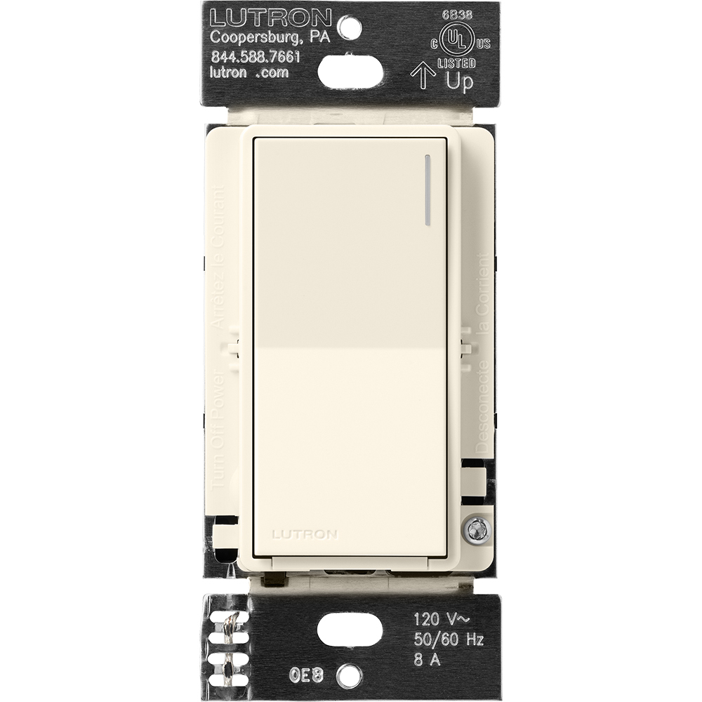 RRST-8ANS-BI Sunnata RF Neutral Switch for RA3 Systems, 8 Amp, 1 Pole/Multi-Location, Neutral Required, 120V, Biscuit