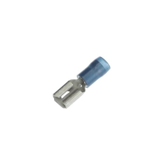 RB250 Sta-Kon Female Disconnect, 16 to 14 AWG Conductor, 0.25 in W x 0.032 in THK Tab, Brazed Seam Barrel, Brass, Blue, Insulated