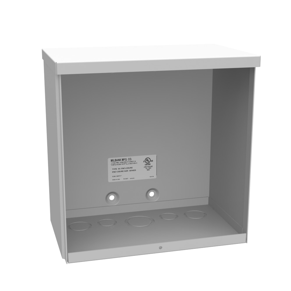 10x6x10 Screw Cover Type 3R UL Labeled Steel Knockouts ANSI 61 Gray Quad D Knockout for Lock Emboss Mounting Hole in Back
