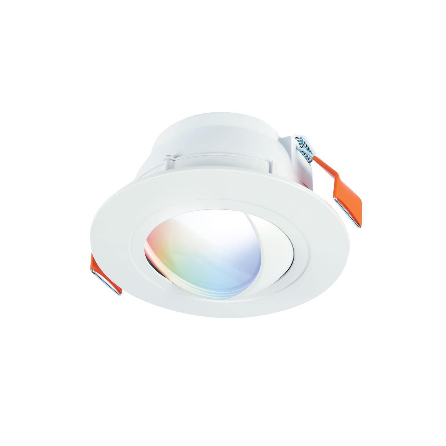 6 Smart Wi-Fi Recessed Baffle Adjustable Gimbal Canless LED Downlight Connected by WiZ Pro. 1000 Lumens, 90+ CRI, Full Color + Tunable White via WiZ App. 120V 60Hz. Matte White Finish
