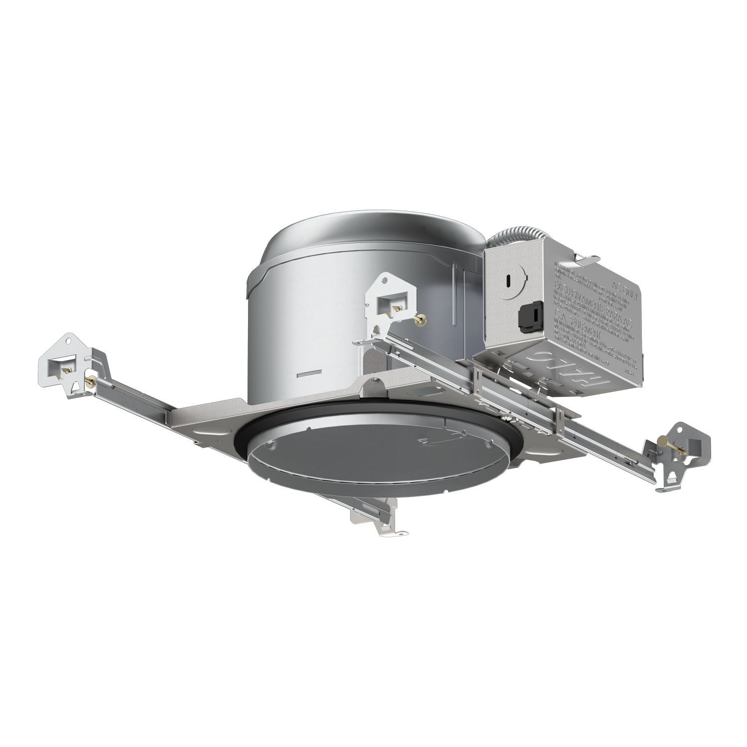 E27ICAT Halo New Construction Shallow Recessed Lighting Housing, Incandescent Lamp, 120 V AC, 6-3/8 in Ceiling Opening, Die Cast Aluminum Housing