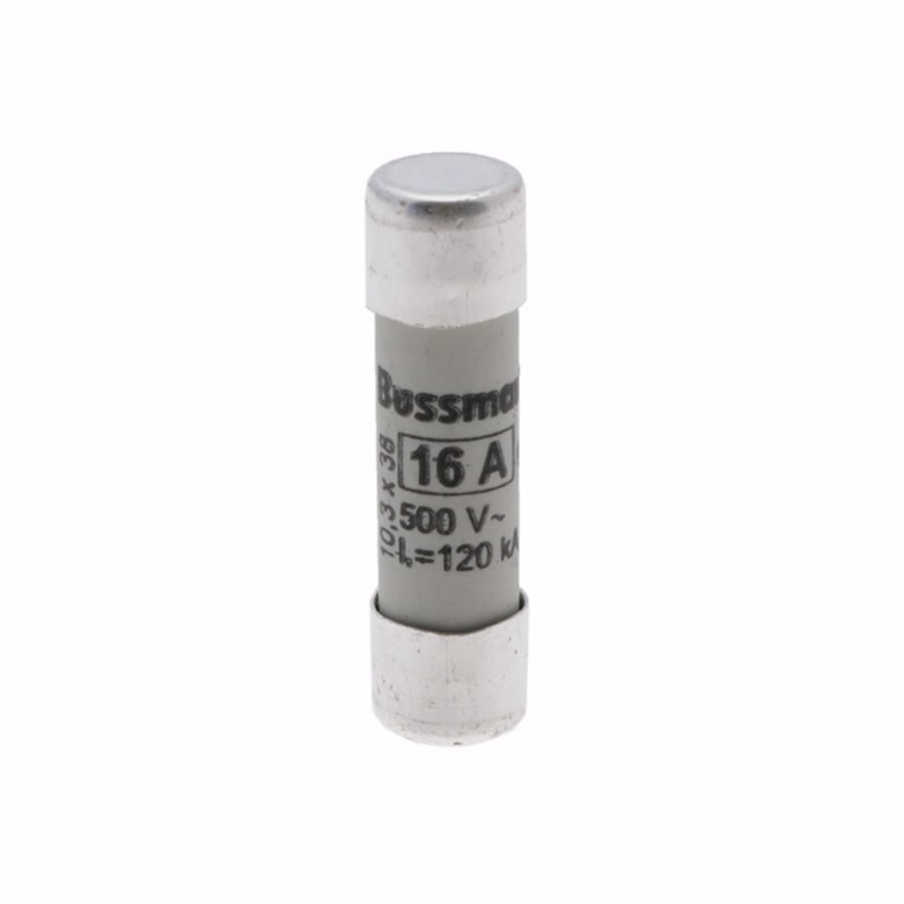 C10G16 Cylindrical Low Voltage Fuse, 16 A, 500 V AC, 120 kA Interrupt, Class: GL/GG/C, Cylindrical Body