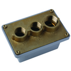 Weatherproof Swimming Pool Junction Box, Gray 22 Cu. In. Thermoplastic Base, Brass Cover.