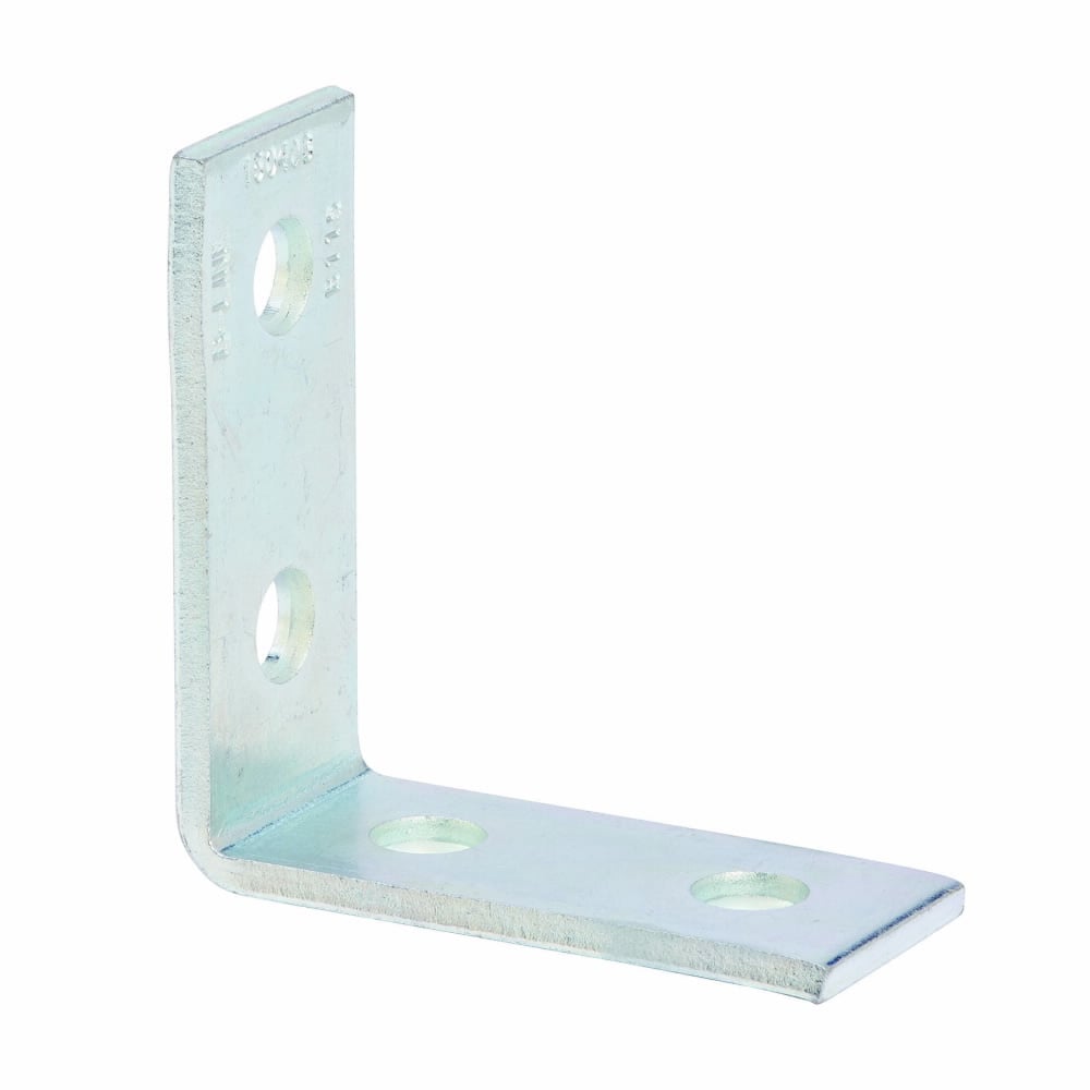 B115ZN 90 deg Corner Angle, 4 Holes, 3-15/16 in L x 3-3/4 in W x 7/32 in THK, Steel