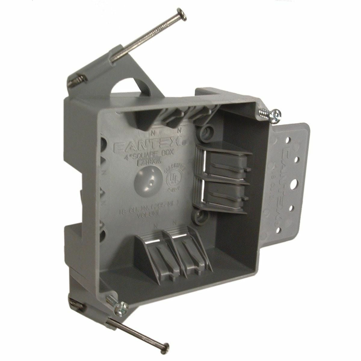 7220RAC Non-Metallic Cable Box, PVC, 18 cu-in Capacity, 4 in H x 4 in W x 1-5/8 in D