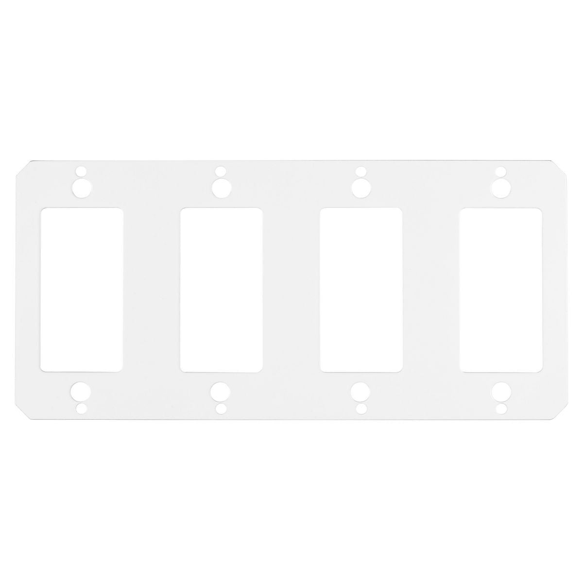 S1R10CSPP Standard NEMA Spacing Center Sub Plate With (4) Style Line Decorator Opening, 4.18 in L x 8.9 in W x 0.06 in D, Steel