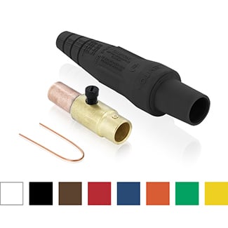 16D37-UW Rhino-Hide 16 Series 1-Pole Cam Type Taper Nose While-in-Use Detachable Female Plug, 12 to 24 V AC/DC, 400 A, 3/0 to 4/0 AWG Wire, Crimped Connection, NEMA 3R NEMA Rating