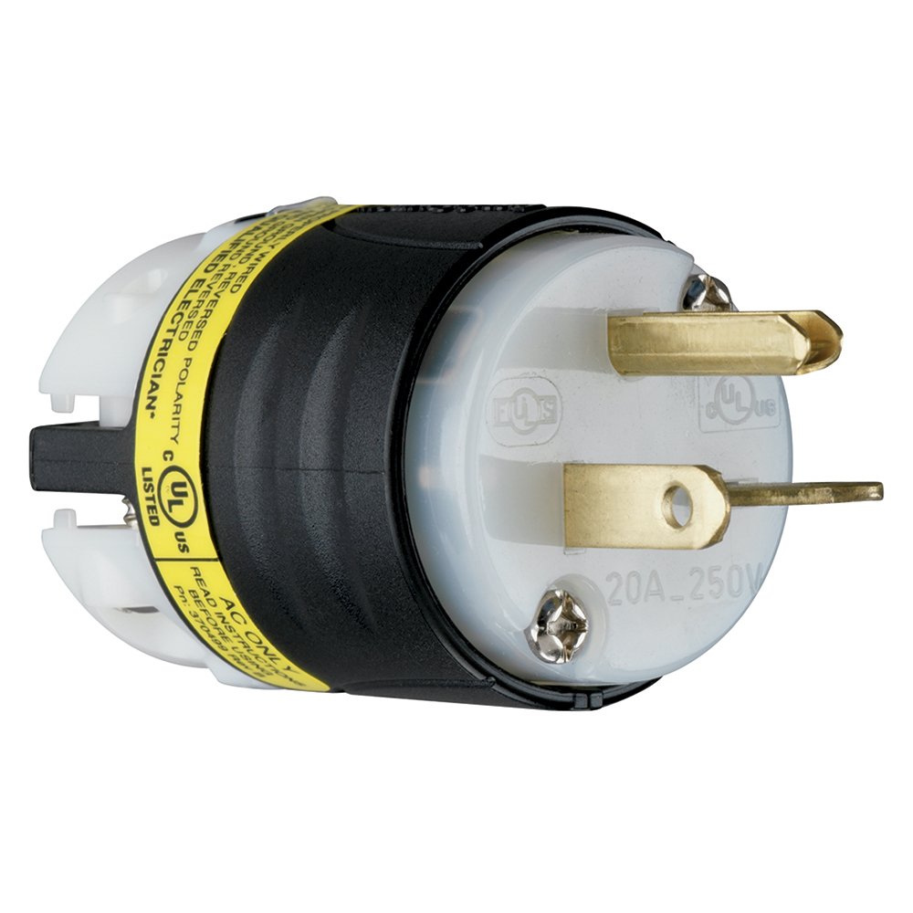 PS5466XGCM 20 Amp, 250V EHU GCM Plug, Black and White