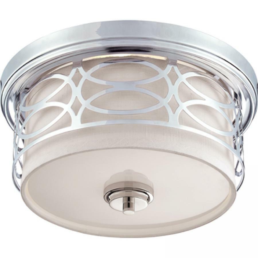 60-4627 Nuvo Harlow Contemporary Dome Ceiling Light, (2) A19 Lamp, 120 VAC, Polished Nickel Housing
