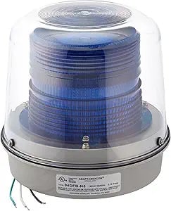 94DFB-N5 AdaptaBeacon Heavy Duty Flashing Beacon With Clear Dome Cover, 120 V AC, Xenon Lamp, 8-1/16 in Dia, Surface Mount, Blue Lens