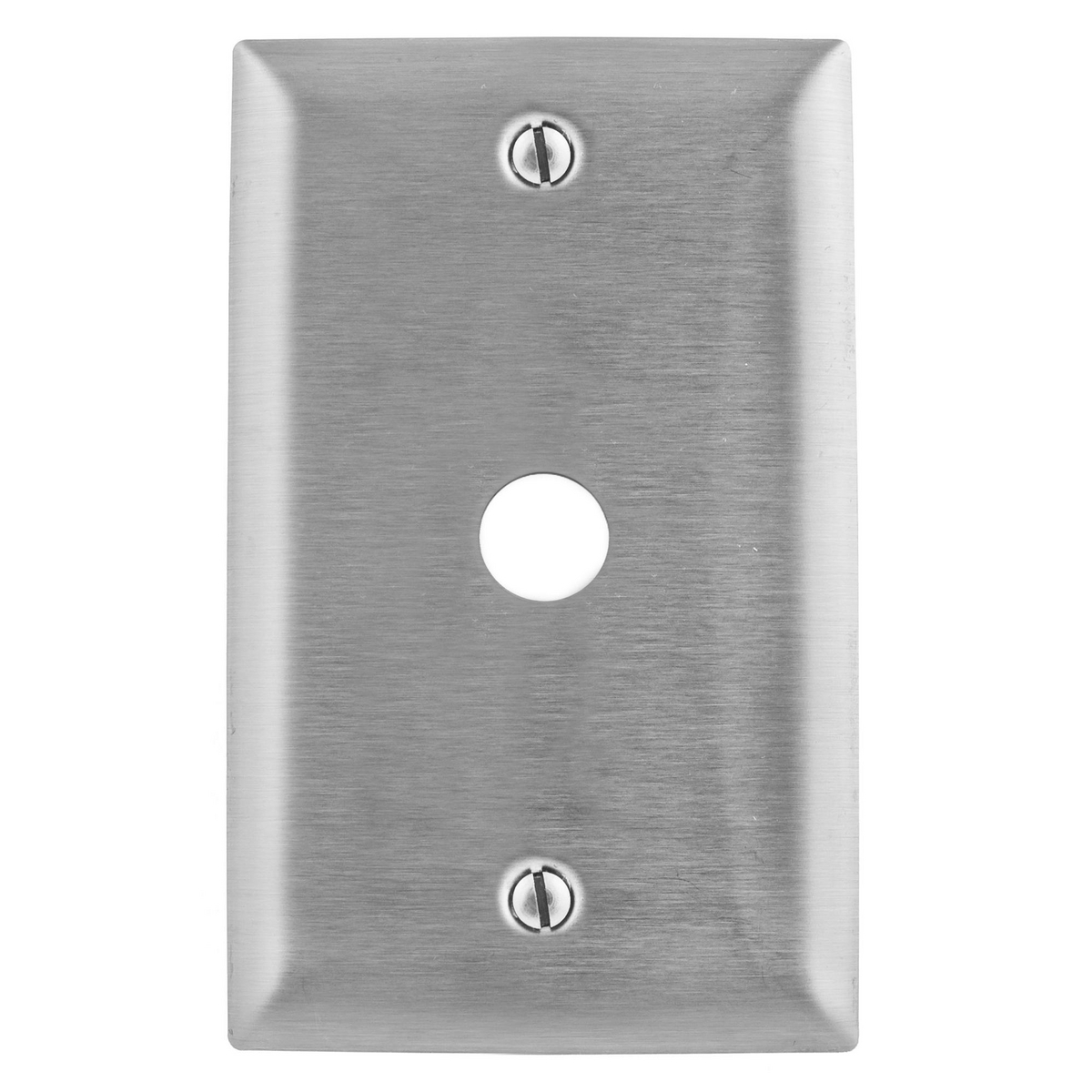 SS739 Stamped Standard Telephone Wallplate, 1 Gangs, 4-1/2 in L x 2.87 in W, 302/304 Stainless Steel, Box Mount