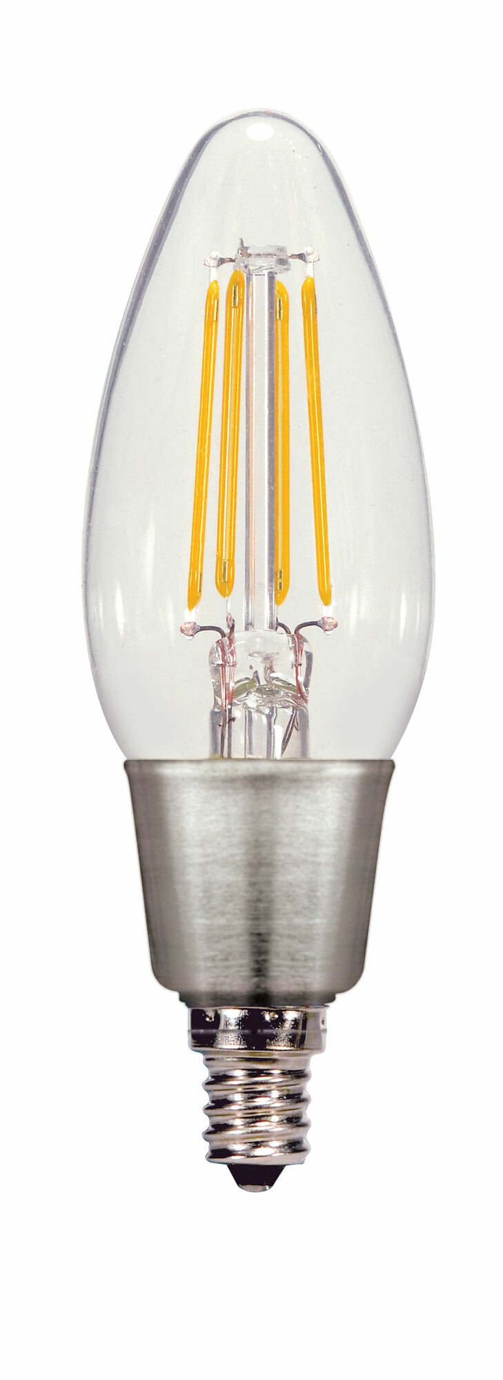 S9570 Omni-Directional Miniature LED Lamp, 4.5 W, 40 W Incandescent Equivalent, E12 Lamp, C11 Torpedo Shape, 450 Lumens