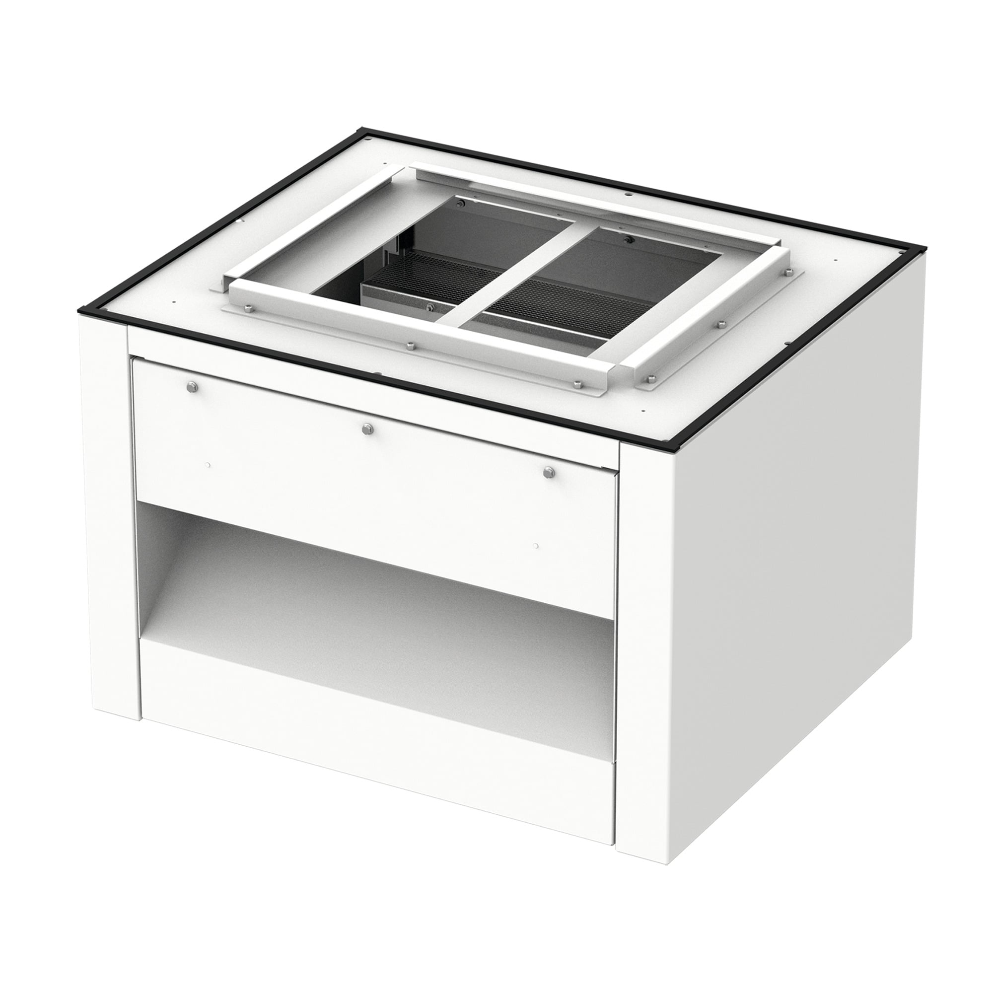 WFHD3VB3630 A3RHD Vented Base, 24 in H x 36 in W x 30 in D, For Use With WEATHERFLO Heavy Duty 36 x 30 in Enclosures, Aluminum, White