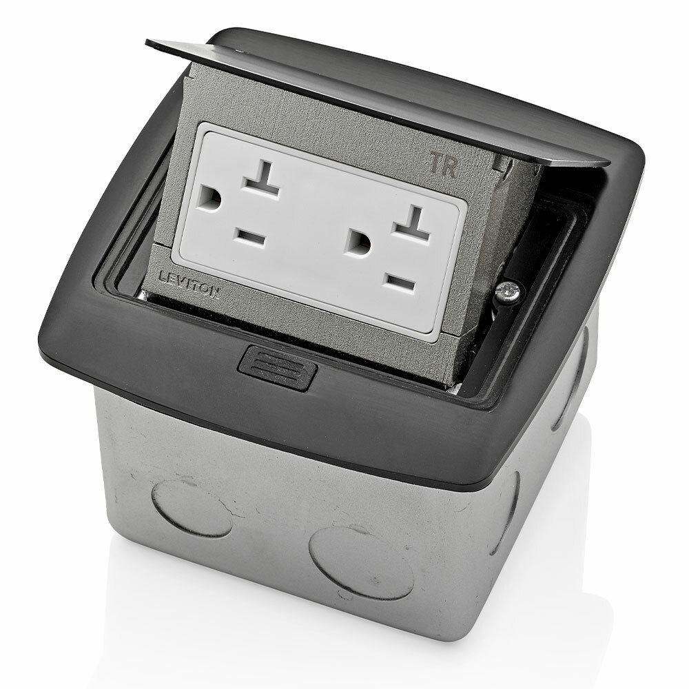 PFTR2-MB Pop-Up Floor Box With 125 VAC, 20 A Duplex Receptacle, Steel