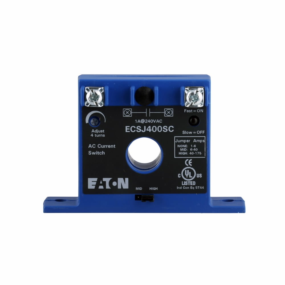 ECSJ400SC CurrentWatch Front Top Terminal Current Switch, 40 to 120 ms Response, 1NO Contact Output, 240 V AC