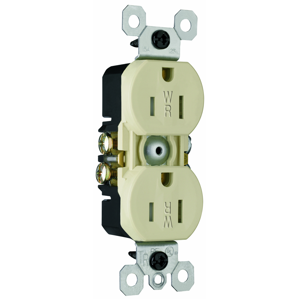 3232TRWRI Trademaster 15 Amp 125V Duplex Receptacle, Ivory