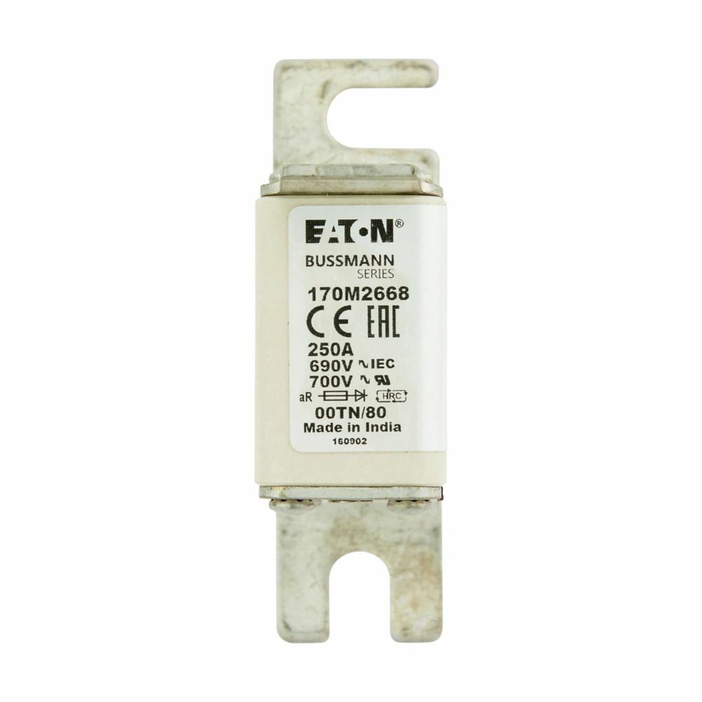 170M2668 Semi-Conductor High Speed Fuse, 250 A, 690 V, 200 kA Interrupt, Class: aR, Square Body