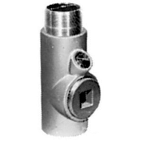 EYS66 Unilets Dust-Ignitionproof Explosionproof Raintight Conduit Sealing Fitting With Removable Male Nipple, 2 in, For Use With IMC/Threaded Rigid Metallic Conduit, Grayloy-Iron, Triple Coated