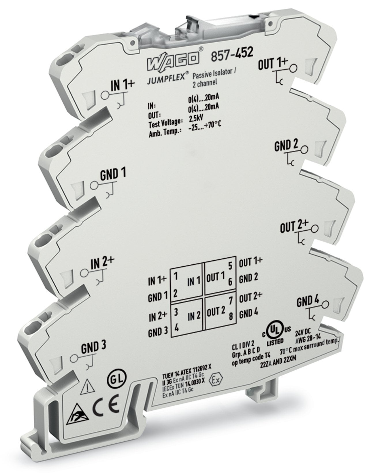 857-452 Passive Isolator, 20 V Input
