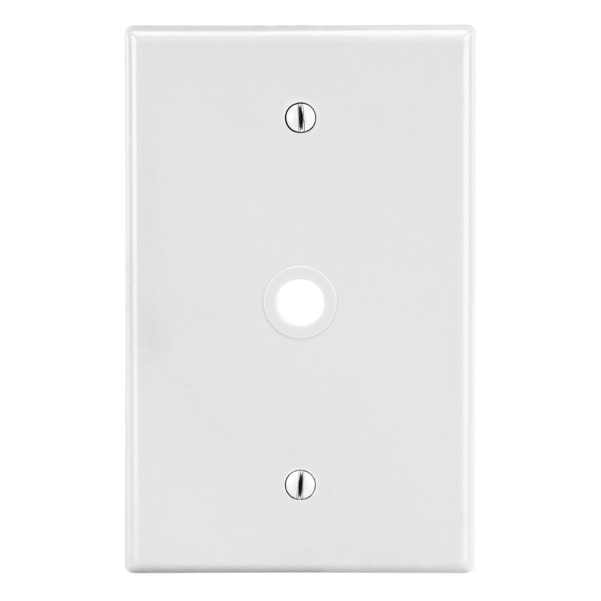 PJ11W Mid-Size Non-Metallic Vertical Telephone Wallplate, 1 Gang, 4.63 in L x 3.15 in W, Polycarbonate Thermoplastic, Box Mount