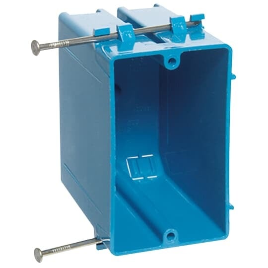 B122A-UPC Carlon New Work Outlet Box, PVC, 22 cu-in Capacity, 1 Gangs, 3-3/4 in L x 2-1/4 in W x 3-1/2 in D