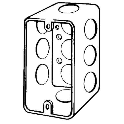 181-1/2 Handy Box With Knockouts, Steel, 18.3 cu-in, 10 Outlets, 10 Knockouts