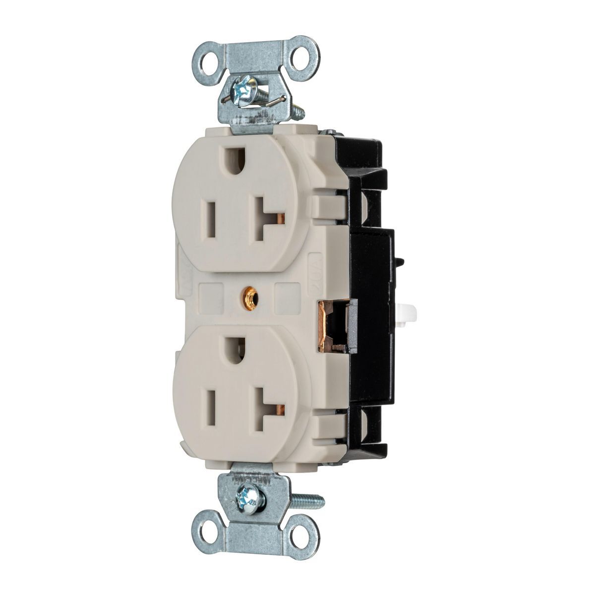 BR20STLA EdgeConnect Straight Blade Receptacle, 125 V, 20 A, 2 Poles, 3 Wires, Light Almond