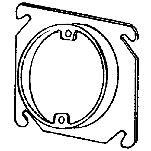 8461 Raised Square Box Cover, 4 in L x 4 in W x 5/8 in D, Switch Cover, Steel