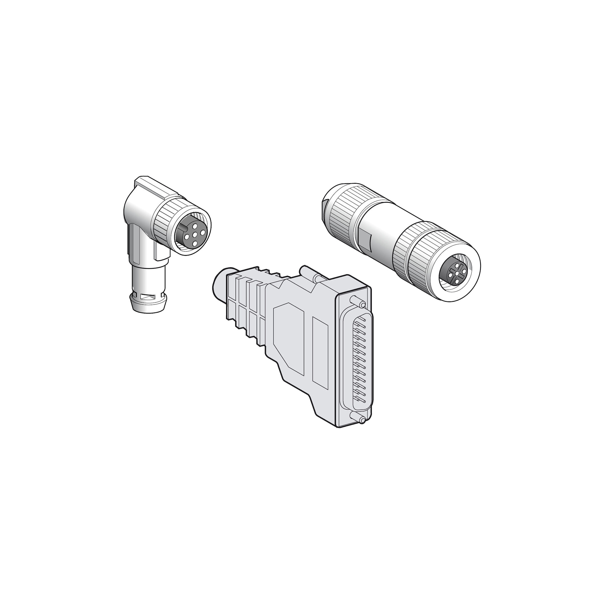 TSXCBYK9 Modicon Premium 9-Pin Male D-Sub Connector, For Use With Modicon X80 I/O Platform, Premium Automation Platform, TSXCBY1000 End Cable