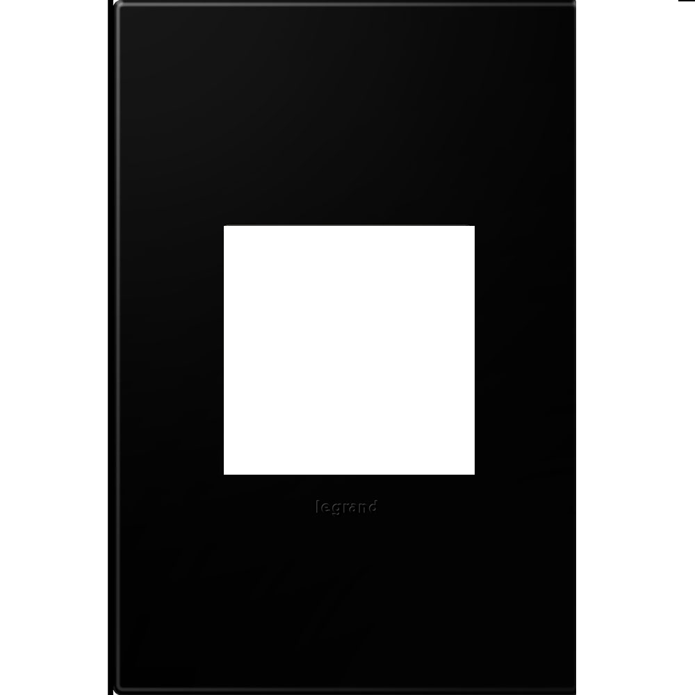 AWP1G2NK4 Adorne Designer Wall Plate, 1 Gangs, 3.45 in W x 5.13 in H, Plastic, Black