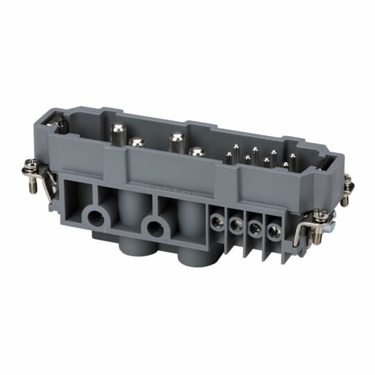 MS212K Pos-E-Kon K Series High/Standard Current Terminal Insert, 12 Positions, 20 to 14 AWG Wire, Male Screw Connection, Glass Filled Thermoplastic