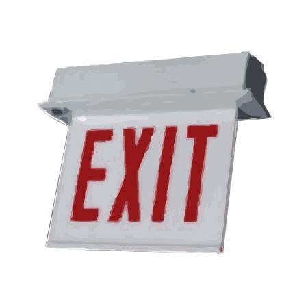 ECHX2RTDAWH Sure-Lites ECHX Exit Sign Trim, For Use With ECHX Series Recessed/Surface Mount EXIT Sign Housing, 2-LED Lamp, Double Sided Face, Double Arrow, 4.5/4.9 W, 120/277 V, 0.02/0.04 A, Ceiling Mount, Anodized Aluminum, White
