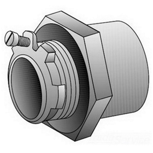 CHM-125T CHM-T Raintight Conduit Hub, 1-1/4 in, For Use With IMC/Rigid Conduit, Malleable Iron, Zinc Electroplated