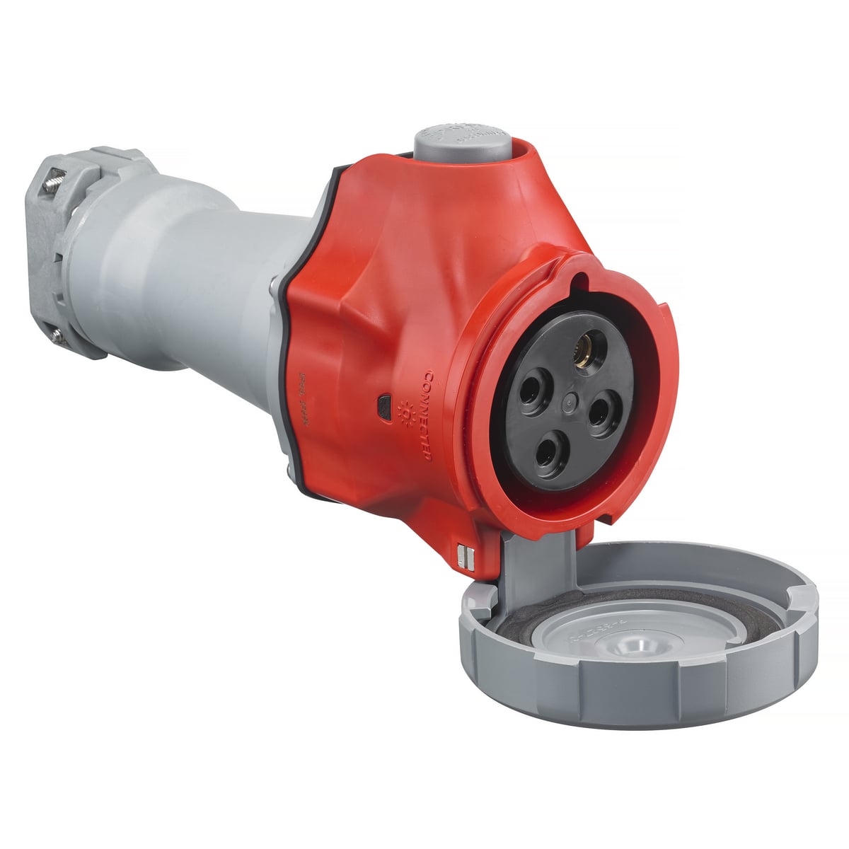 Advantage HBLS460C7W 3-Phase Heavy Duty Switched Screw Mount Pin and Sleeve Connector, 480 VAC, 60 A, 3 Poles, 4 Wires, Red