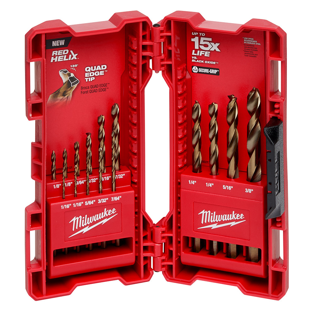 48-89-2331 Red Helix Drill Bit Kit, 15 Pieces, For Use With All Twist Drill, Cobalt, Uncoated