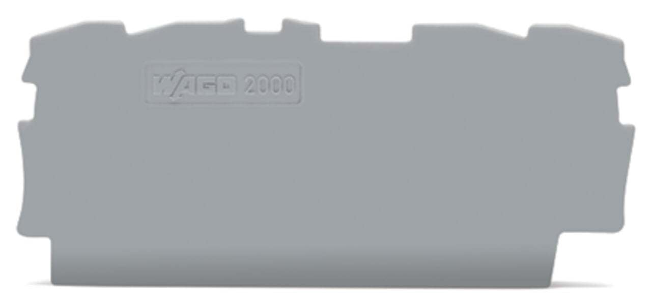 2000-1491 End Intermediate Plate, For Use With Rail Mounted Terminal Block, Gray