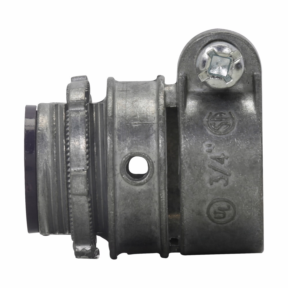 1715DC Insulated Straight Threaded Squeeze Conduit Connector, 2-1/2 in Trade, For Use With Flexible Metallic Conduit Fitting, Die Cast Zinc, Natural
