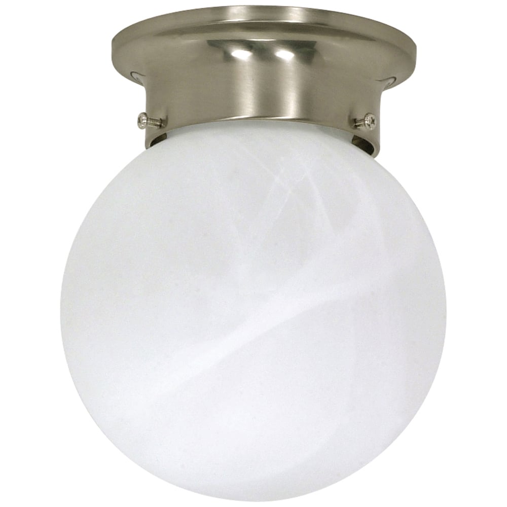 60-257 Utility Ceiling Light, (1) A19 Lamp, 120 V AC, Brushed Nickel Housing