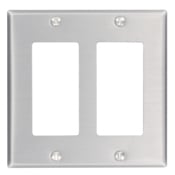 83409 Decora Standard Size Wall Plate, 2 Gangs, 4.56 in W x 4.5 in H, Aluminum
