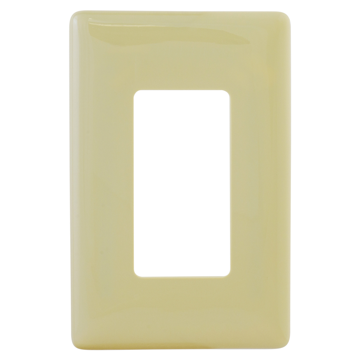 NPS26I Non-Metallic Standard Decorator Wall Plate, 1 Gangs, 3 in W x 4-3/4 in H x 1/4 in D, Polycarbonate, Ivory