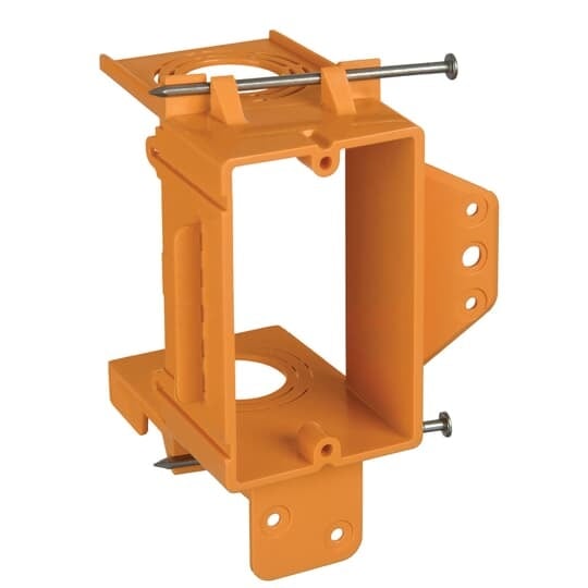 SC100A Carlon 1-Gang Non-Metallic Low Voltage Bracket, 3/4, 1, 1-1/4 in Resi-Rings, Orange