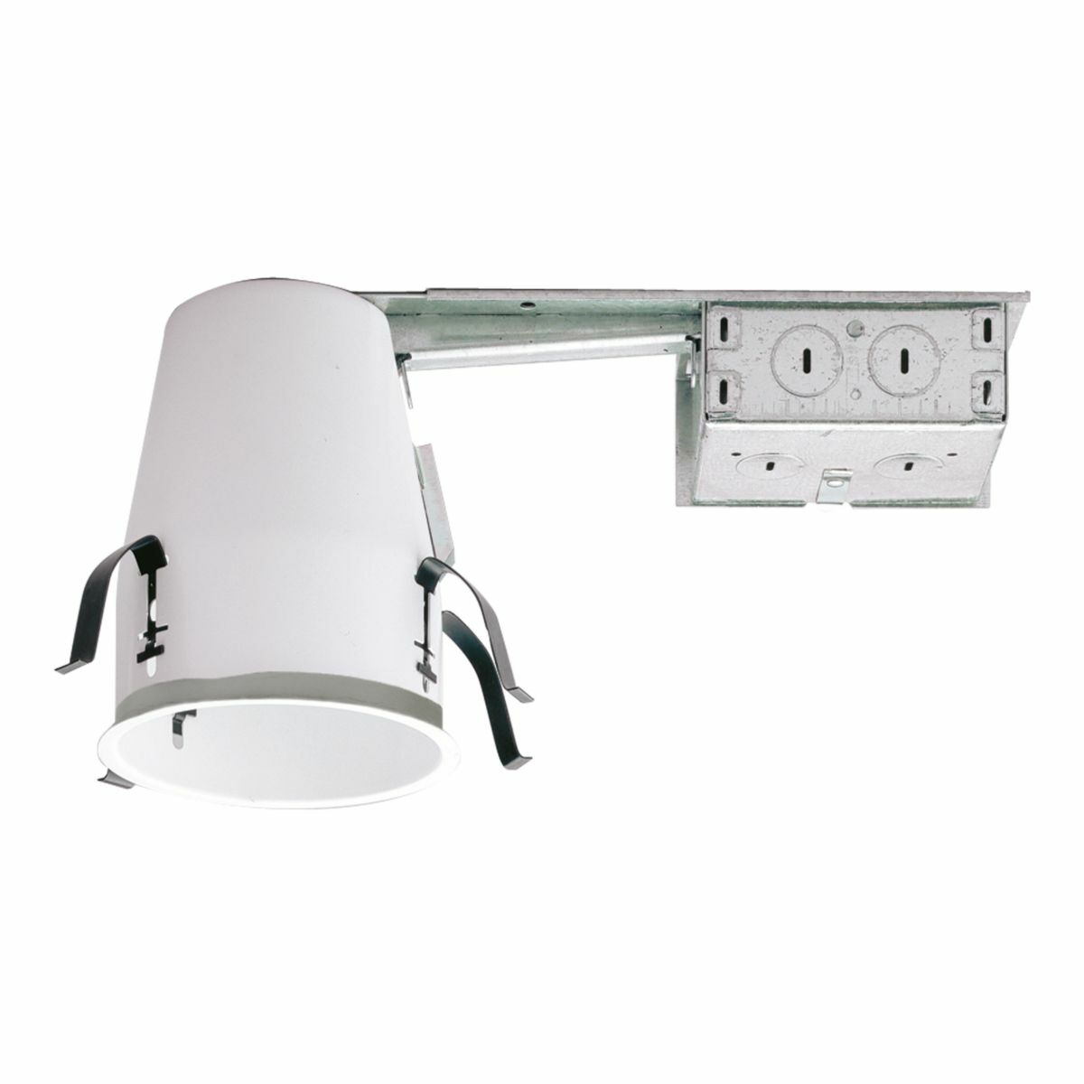 H99RTAT Halo Remodel Shallow Small Aperture Recessed Lighting Housing, Incandescent Lamp, Non-IC Insulation, 120 V AC, 4-1/2 in Ceiling Opening, Steel Housing