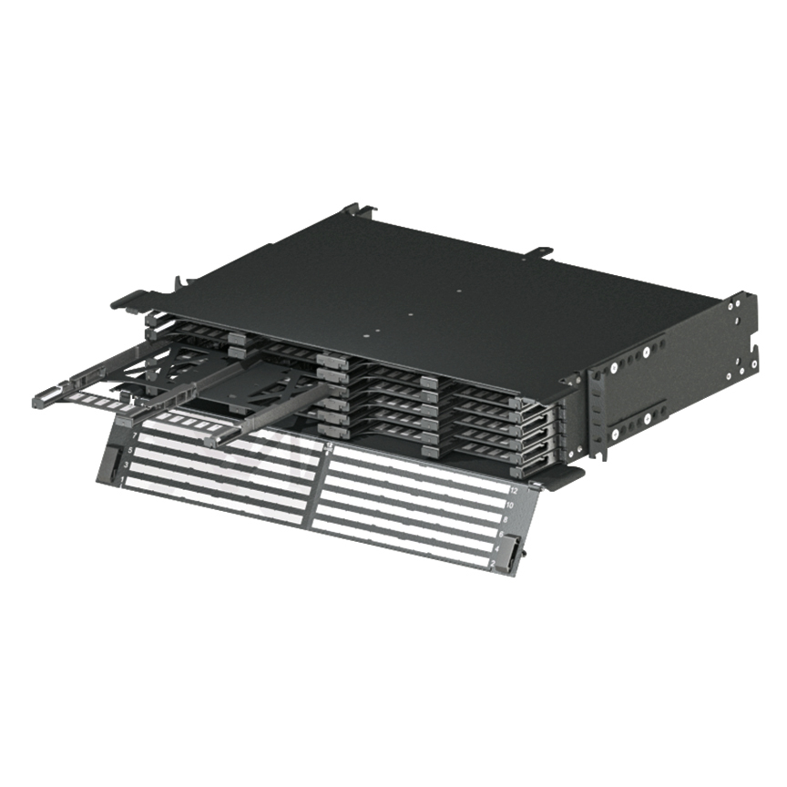 FLEX2U04 HD Flex 2RU Fiber Enclosure, 4 Ports, Plastic/Steel