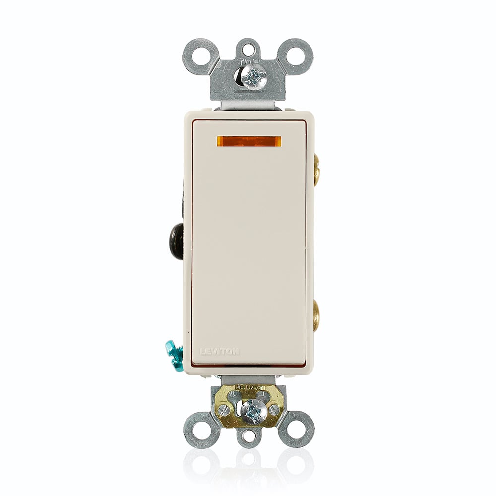 5633-2T Lighted Handle Self-Grounding Illuminated AC Quiet Switch, 120 V AC, 20 A, 1 hp Power Rating