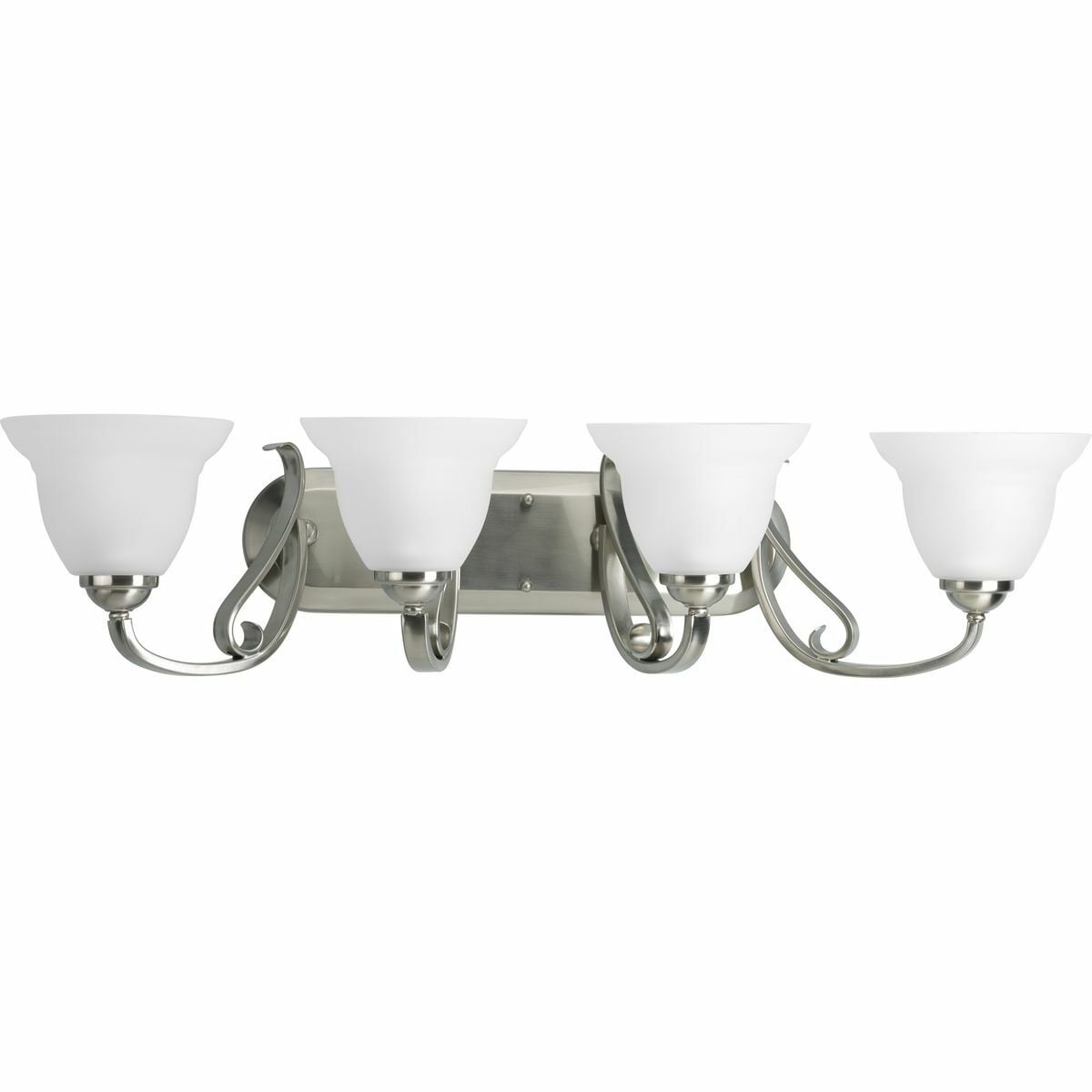 P2884-09 Torino Transitional Bath and Vanity Fixture, (4) Lamp, 120 V AC, Brushed Nickel Plated Housing