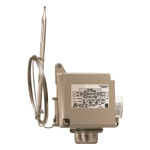 T4XC Line/Ambient Sensing Double Throw Thermostat, 5.6 in H x 4.9 in W x 3 in D Outside, 22 A, 1 Pole