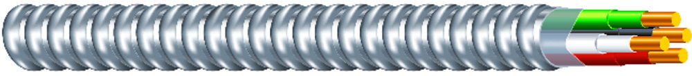 68584211 Type MC THHN Interlocked Armored Cable, Drum Packaging, 600 V AC, (3) 10 AWG Solid Copper Conductor, 1000 ft L